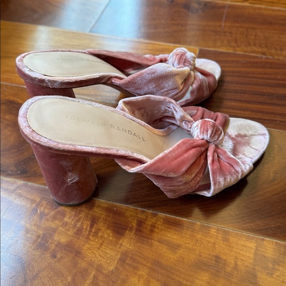 Loeffler Randall Coco Knotted Velvet Mules Petal Blush Pink in Size 6.5 - Picture 3 of 6